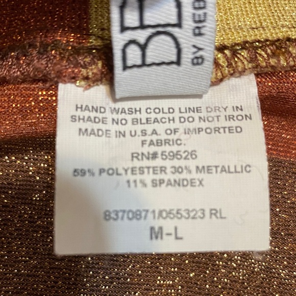 Becca Striped Brown/Gold Women's Skirt (M-L) & Bikini Bottoms Med (no top) - Picture 9 of 11